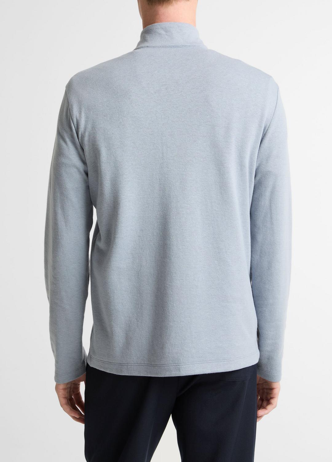 Double-Face Cotton-Blend Quarter-Zip Pullover in Quarter Zip | VINCE Men