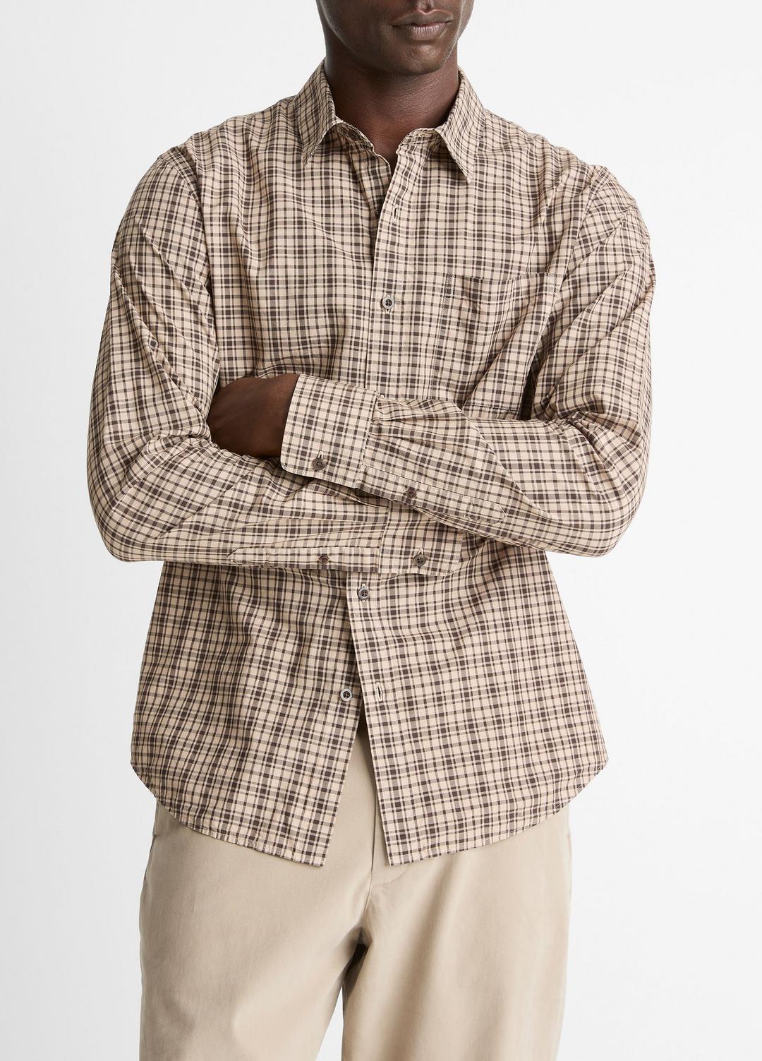 Great Falls Plaid Cotton Button-Front Shirt in Long Sleeve | VINCE Men