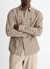 Great Falls Plaid Cotton Button-Front Shirt in Long Sleeve | VINCE Men