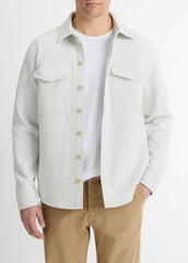 Double-Knit Cotton-Blend Piqué Shirt Jacket in Shirt Jackets | VINCE Men