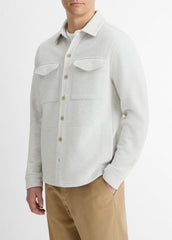 Double-Knit Cotton-Blend Piqué Shirt Jacket in Shirt Jackets | VINCE Men