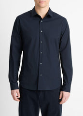 Stretch-Cotton Poplin Shirt in Long Sleeve | VINCE Men
