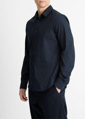 Stretch-Cotton Poplin Shirt in Long Sleeve | VINCE Men