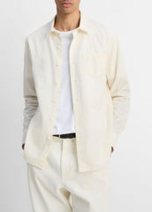 Cotton Chambray Button-Front Shirt in Long Sleeve | VINCE Men