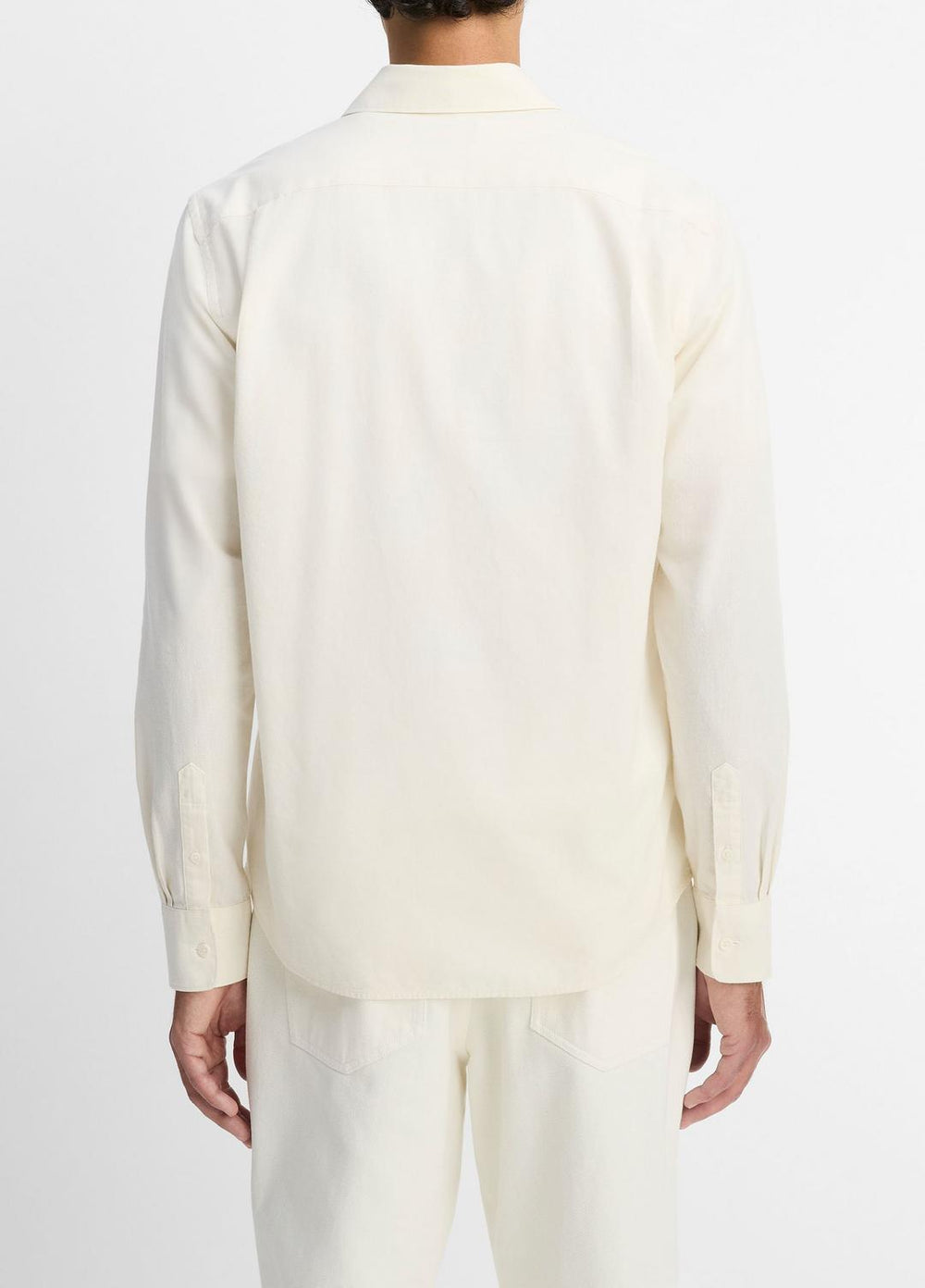 Cotton Chambray Button-Front Shirt in Long Sleeve | VINCE Men