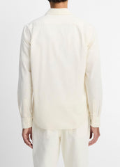 Cotton Chambray Button-Front Shirt in Long Sleeve | VINCE Men