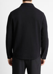 Double-Knit Cotton-Blend Piqué Shirt Jacket in Shirt Jackets | VINCE Men