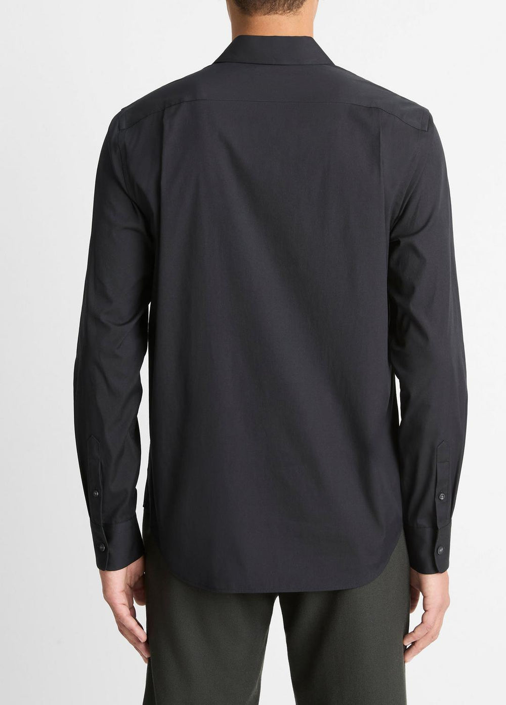 Stretch-Cotton Poplin Shirt in Long Sleeve | VINCE Men