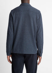 Houndstooth Cotton-Blend Button-Front Shirt in Long Sleeve | VINCE Men
