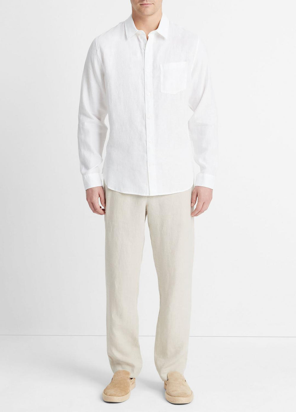 Linen Long-Sleeve Shirt in Long Sleeve | VINCE Men