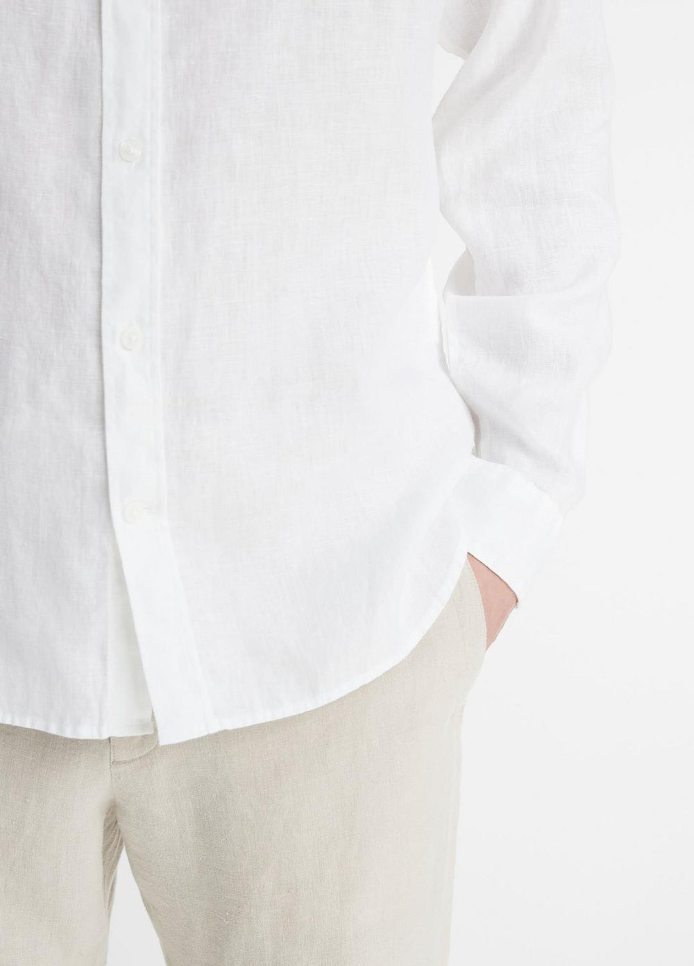 Linen Long-Sleeve Shirt in Long Sleeve | VINCE Men