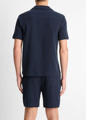 Cotton Bouclé Cabana Shirt in Short Sleeve | VINCE Men