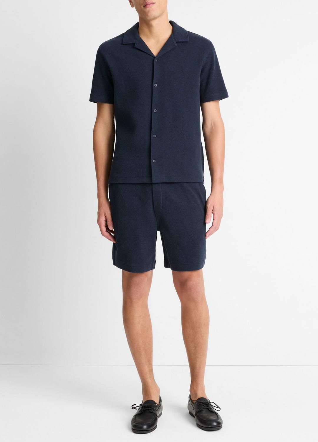 Cotton Bouclé Cabana Shirt in Short Sleeve | VINCE Men