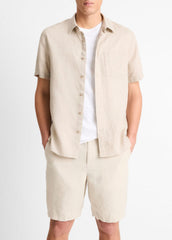 Linen Short-Sleeve Shirt in Short Sleeve | VINCE Men
