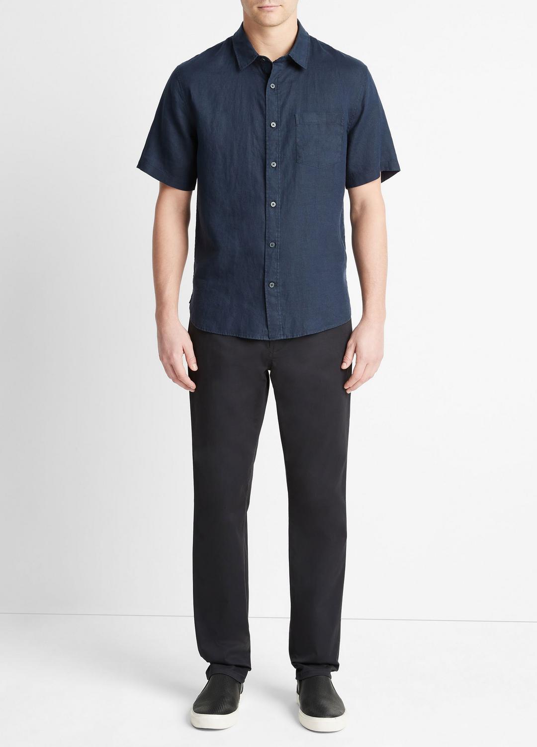 Linen Short-Sleeve Shirt in Short Sleeve | VINCE Men