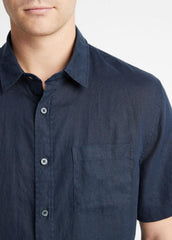 Linen Short-Sleeve Shirt in Short Sleeve | VINCE Men