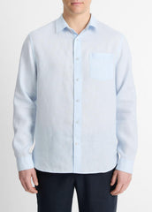 Linen Long-Sleeve Shirt in Long Sleeve | VINCE Men