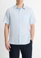 Linen Short-Sleeve Shirt in Short Sleeve | VINCE Men