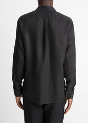 Linen Long-Sleeve Shirt in Long Sleeve | VINCE Men