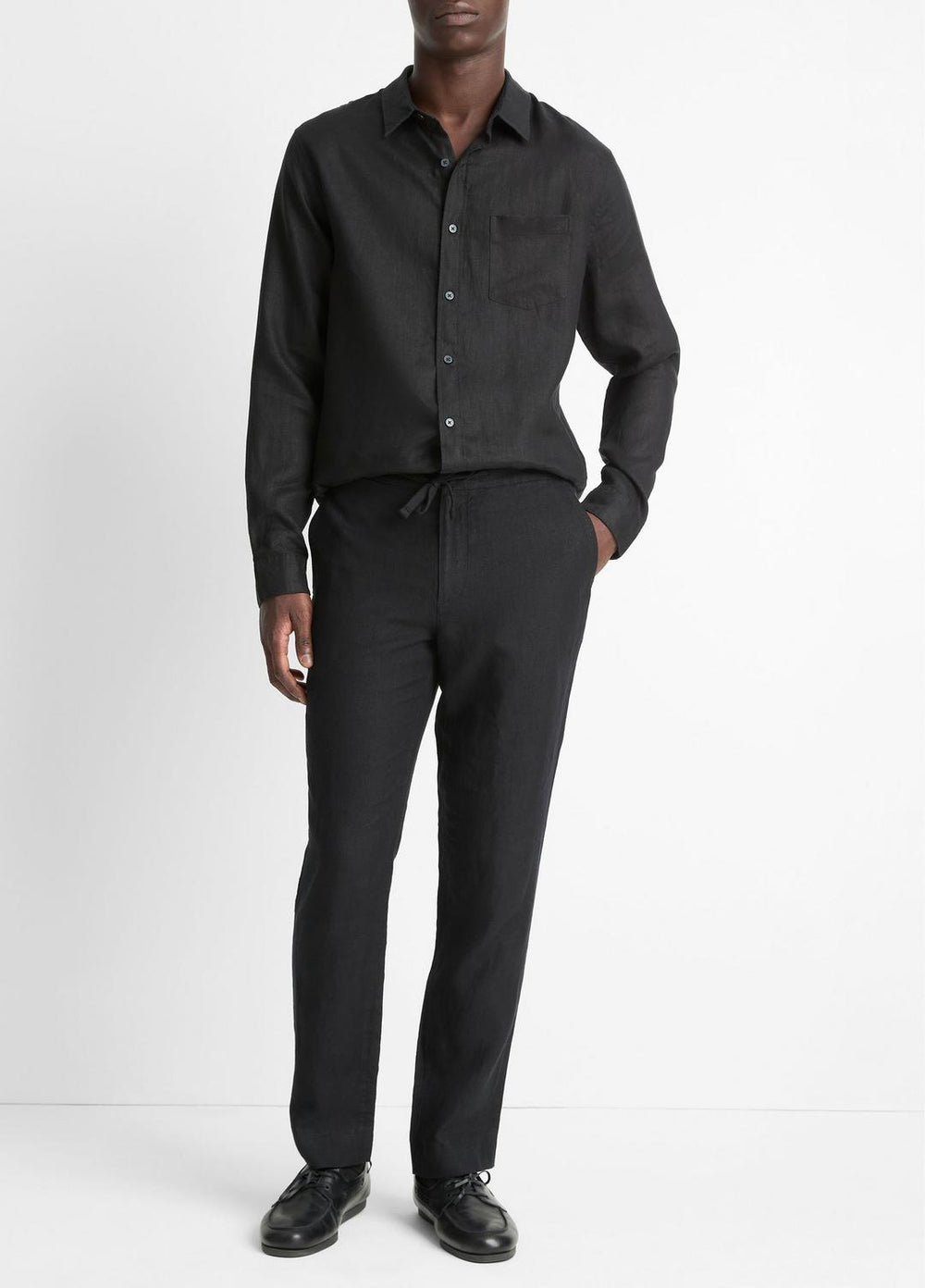 Linen Long-Sleeve Shirt in Long Sleeve | VINCE Men