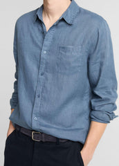 Linen Long-Sleeve Shirt in Long Sleeve | VINCE Men