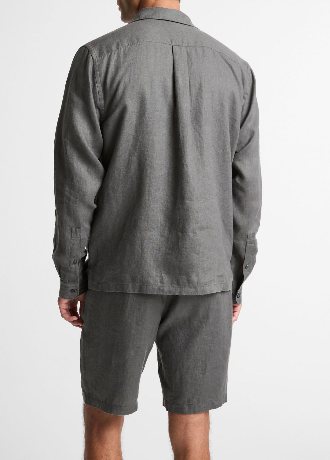 Linen Garage Shirt  in Long Sleeve | VINCE Men