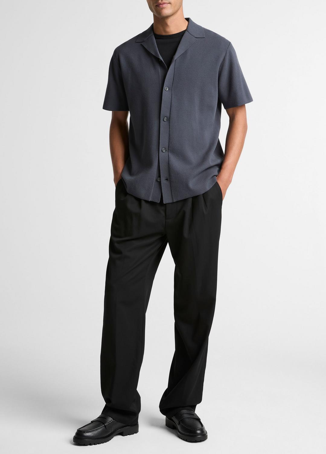 Merino Wool Cabana Shirt  in Short Sleeve | VINCE Men