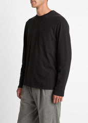 Sueded Jersey Long-Sleeve Pocket T-Shirt in Long Sleeve | VINCE Men