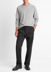 Sueded Jersey Long-Sleeve Pocket T-Shirt in Long Sleeve | VINCE Men
