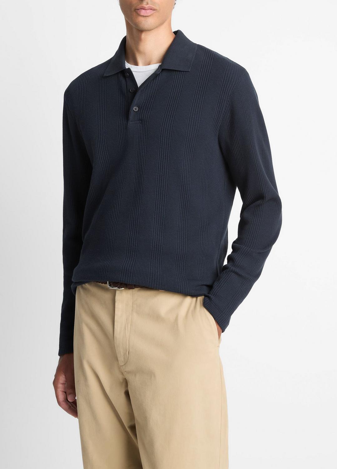 Variegated Cotton Polo Shirt in Henleys & Polos | VINCE Men