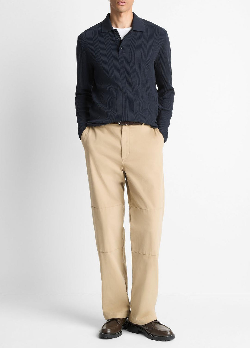 Variegated Cotton Polo Shirt in Henleys & Polos | VINCE Men