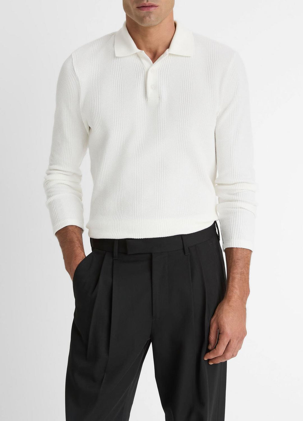 Variegated Cotton Polo Shirt in Henleys & Polos | VINCE Men