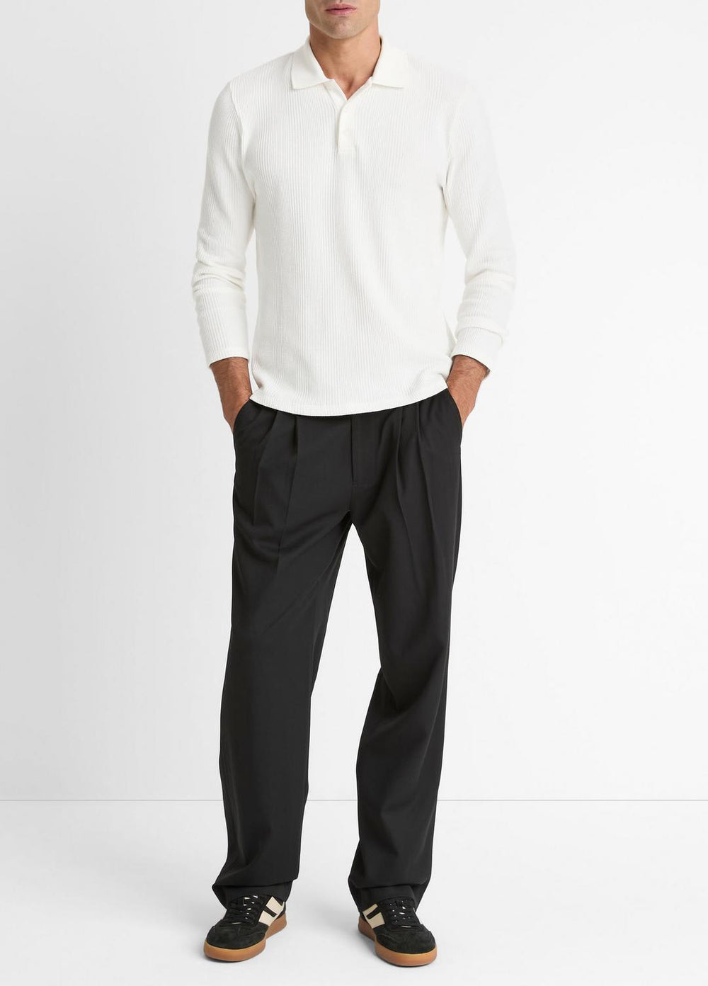 Variegated Cotton Polo Shirt in Henleys & Polos | VINCE Men