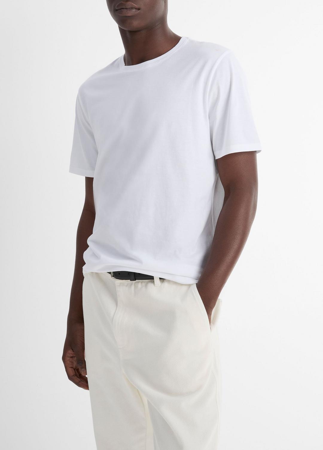 Pima Cotton Crew Neck T-Shirt in Short Sleeve | VINCE Men