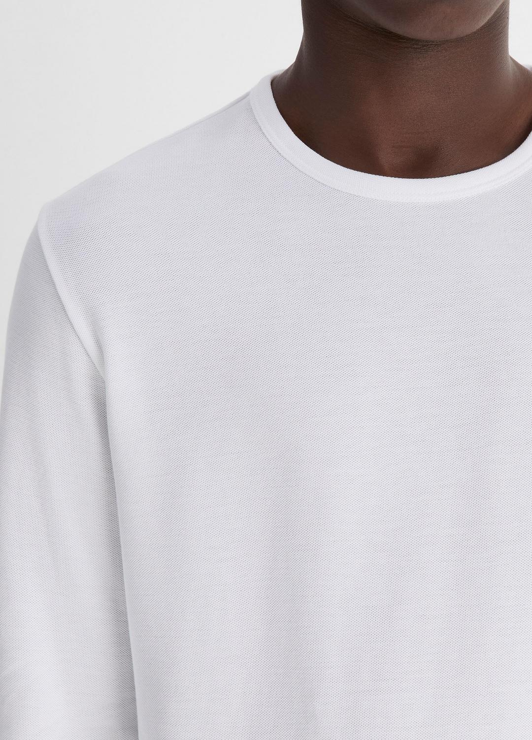 Pima Cotton Piqué Long-Sleeve T-Shirt in Long Sleeve | VINCE Men