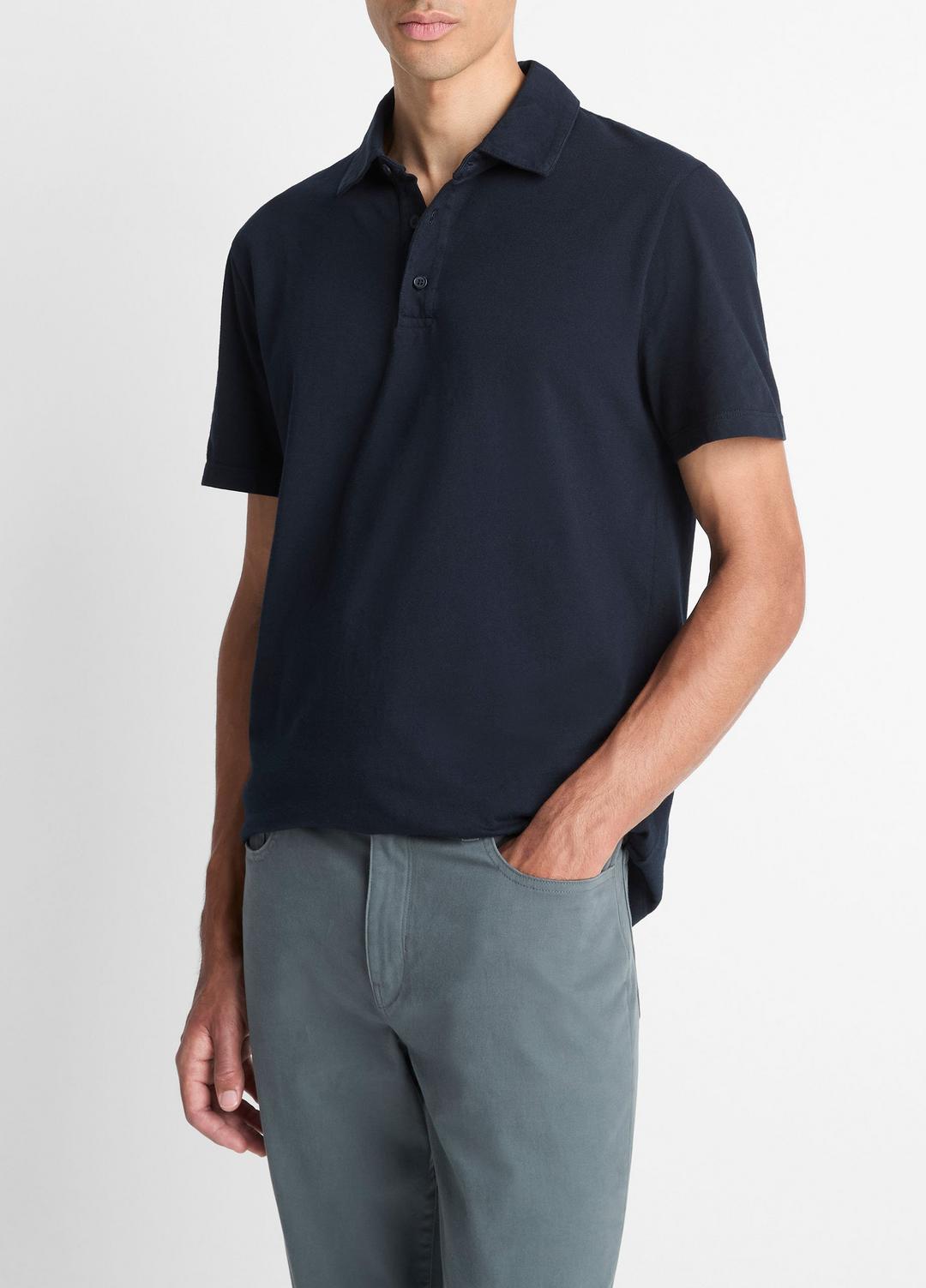 Garment Dye Cotton Polo Shirt in Henleys & Polos | VINCE Men