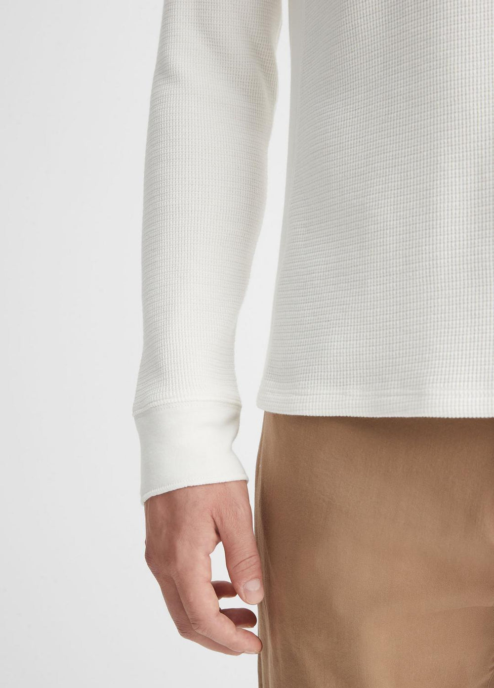 Pima Cotton-Blend Thermal Long-Sleeve Pullover in Long Sleeve | VINCE Men