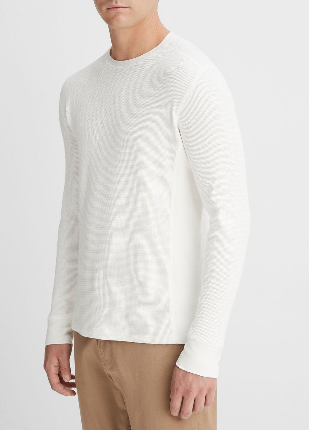 Pima Cotton-Blend Thermal Long-Sleeve Pullover in Long Sleeve | VINCE Men