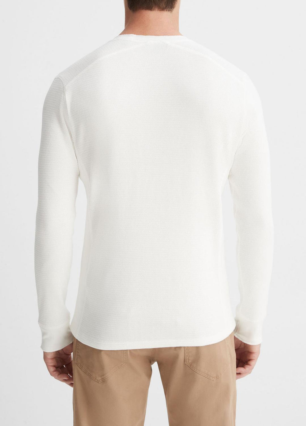 Pima Cotton-Blend Thermal Long-Sleeve Pullover in Long Sleeve | VINCE Men