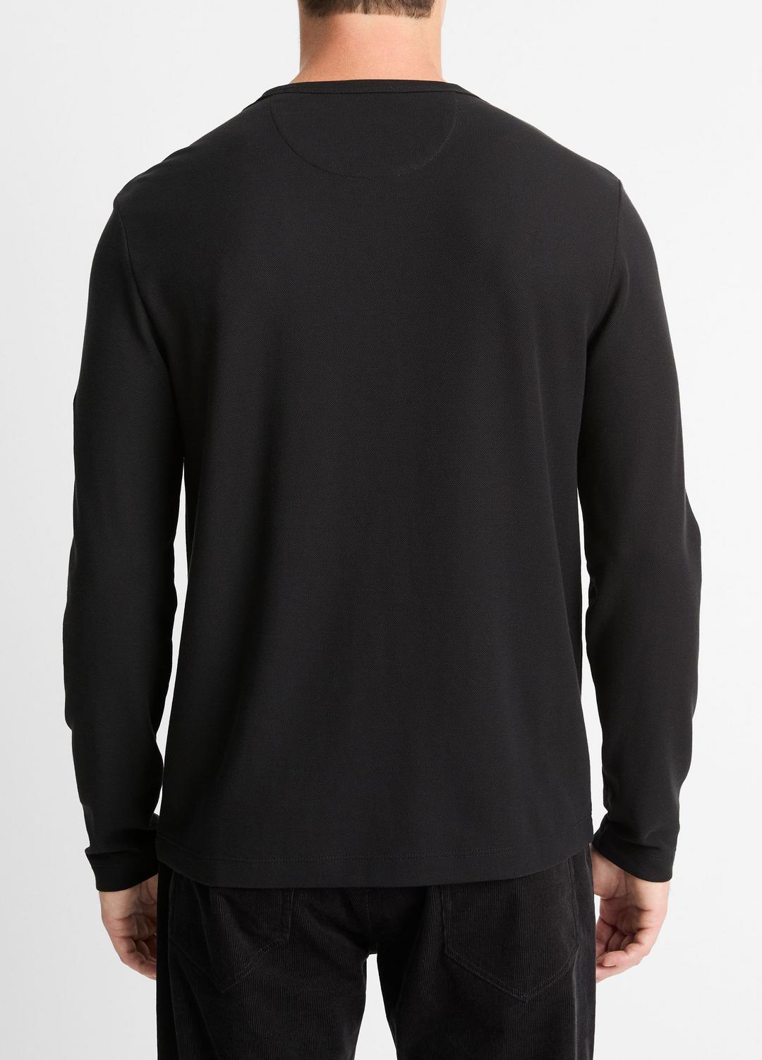 Pima Cotton Piqué Long-Sleeve T-Shirt in Long Sleeve | VINCE Men