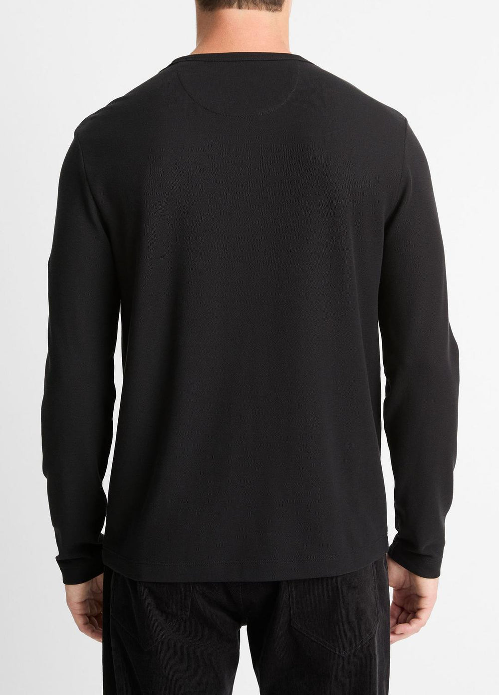 Pima Cotton Piqué Long-Sleeve T-Shirt in Long Sleeve | VINCE Men