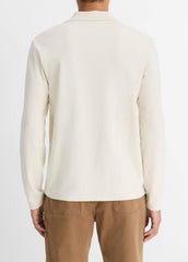 Milano Pima Cotton-Blend Johnny-Collar Shirt in Long Sleeve | VINCE Men