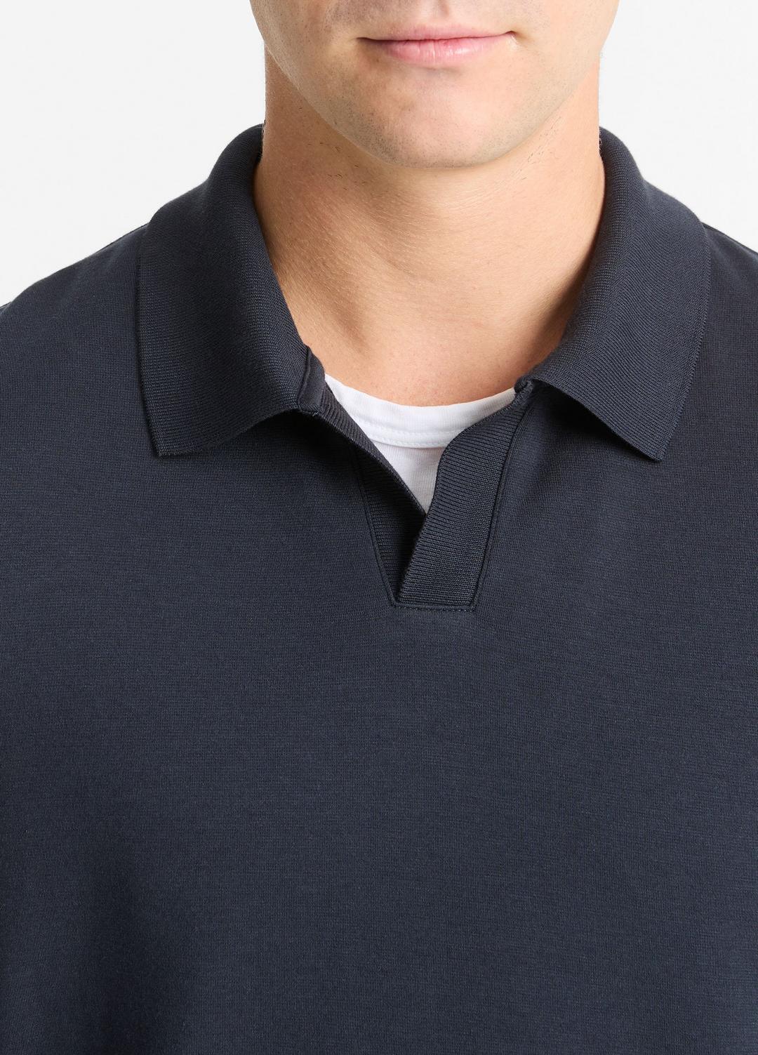 Milano Pima Cotton-Blend Johnny-Collar Shirt in Long Sleeve | VINCE Men
