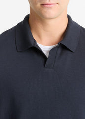 Milano Pima Cotton-Blend Johnny-Collar Shirt in Long Sleeve | VINCE Men