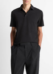 Garment Dye Cotton Polo Shirt in Short Sleeve | VINCE Men