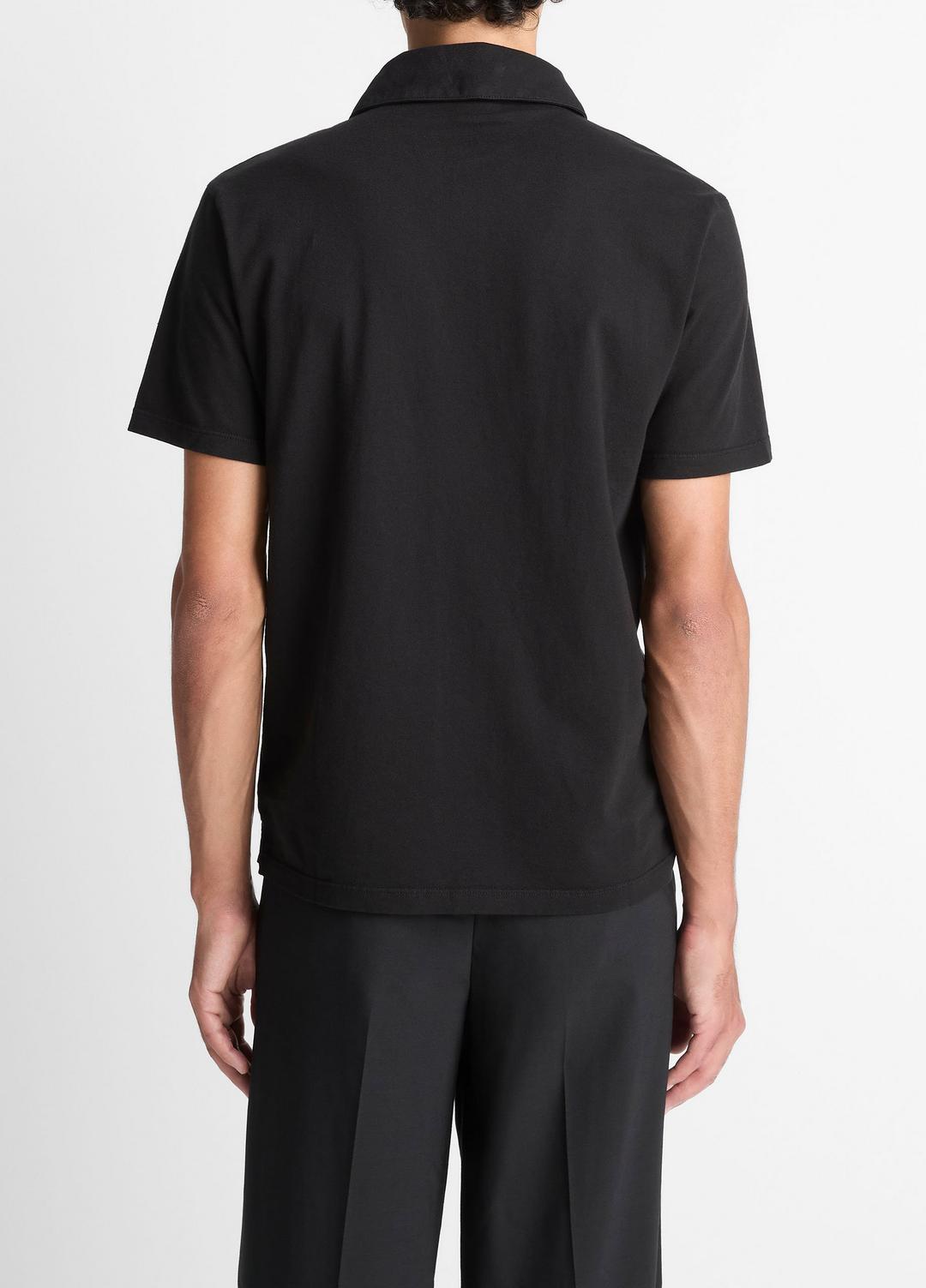 Garment Dye Cotton Polo Shirt in Short Sleeve | VINCE Men