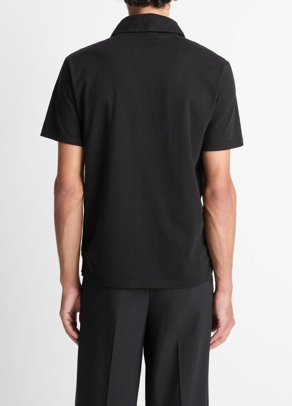 Garment Dye Cotton Polo Shirt in Short Sleeve | VINCE Men