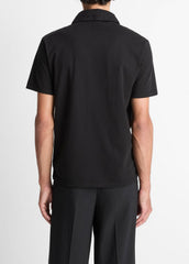 Garment Dye Cotton Polo Shirt in Short Sleeve | VINCE Men