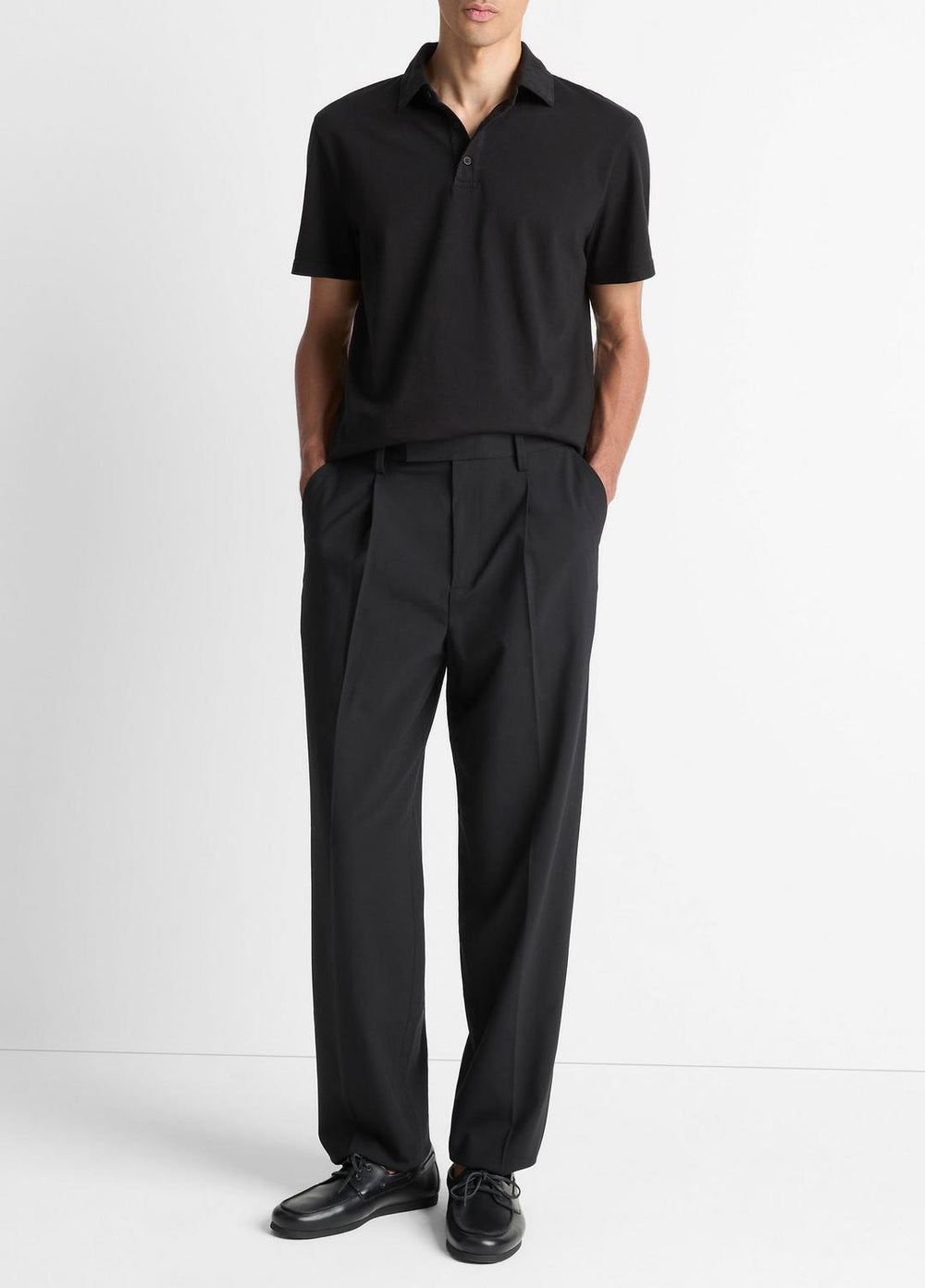 Garment Dye Cotton Polo Shirt in Short Sleeve | VINCE Men