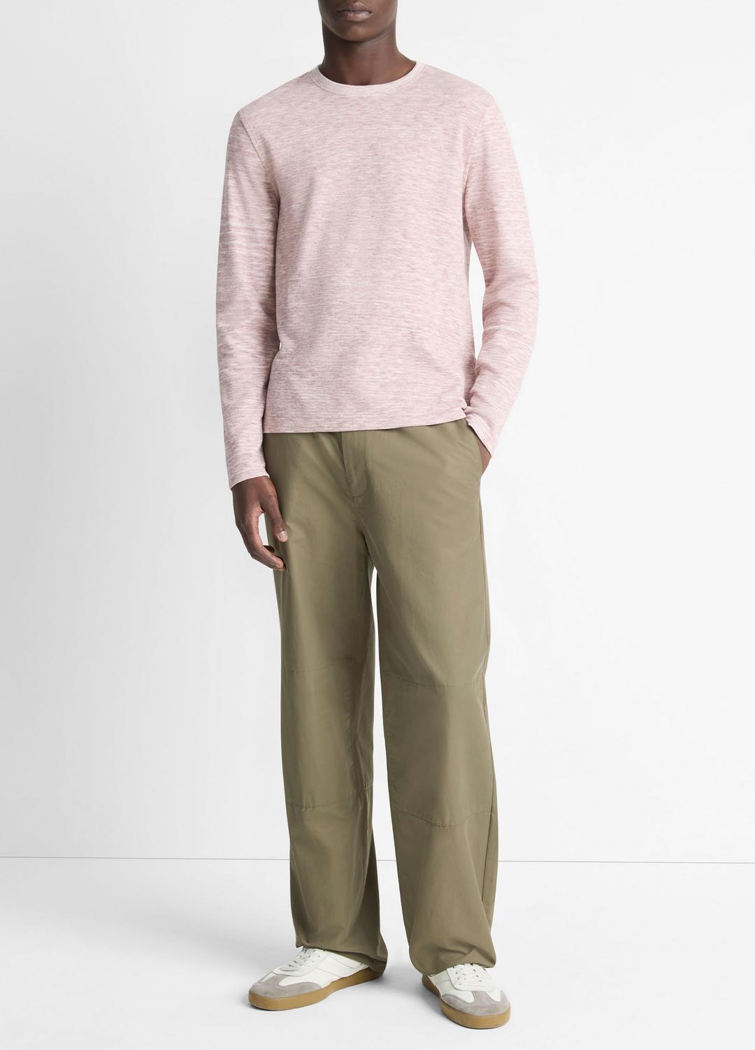 Space-Dye Cotton-Blend Long-Sleeve T-Shirt in Long Sleeve | VINCE Men